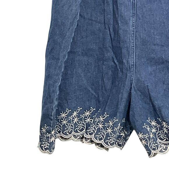 Plus Size Denim Embroidered Dress Romper 3X - Picture 5 of 8